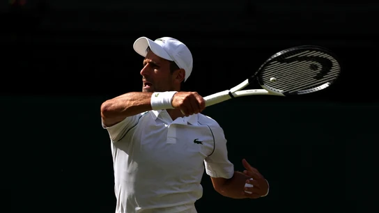 Novak Djokovic realiza un golpe Novak Djokovic realiza un golpe