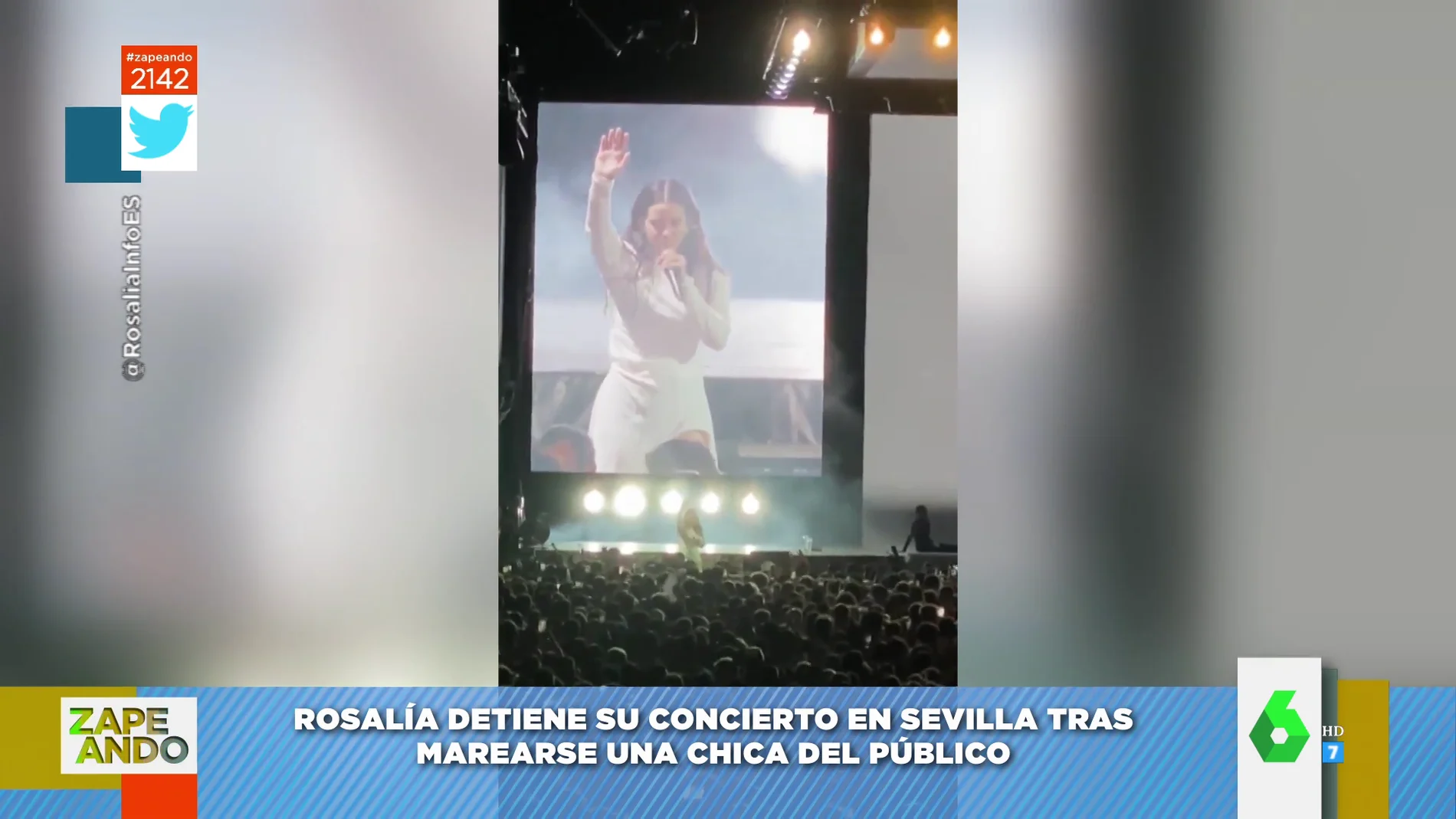 Este es el momento en el que Rosalía para su concierto tras el desmayo de un chica: "¿Qué ha pasado?"