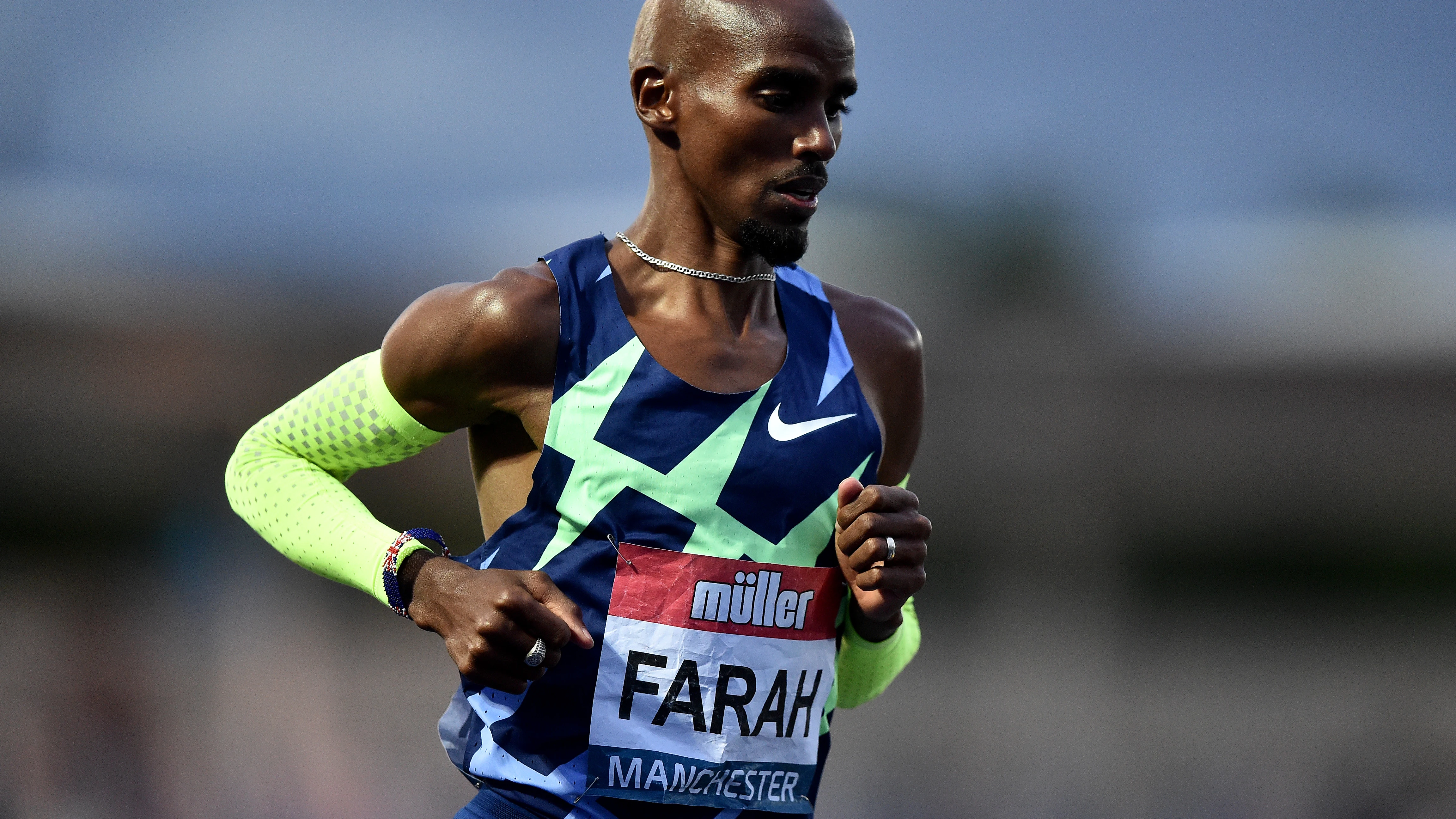 Mo Farah durante una prueba de atletismo