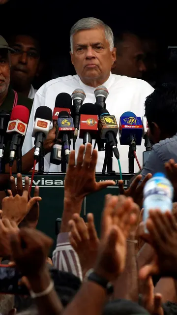 Foto de archivo del nuevo presidente interino de Sri Lanka, Ranil Wickremesinghe