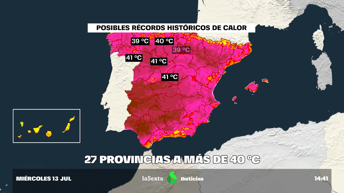 Pico de la ola de calor: este miércoles podría ser el día más caluroso de los últimos 82 años Temperaturas de hasta 47ºC