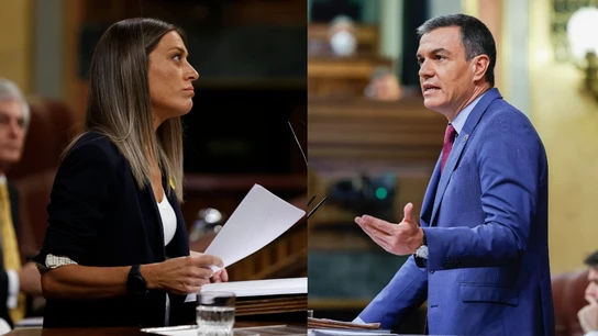 Míriam Nogueras y Pedro Sánchez en el Debate de estado de la nación Míriam Nogueras y Pedro Sánchez en el Debate de estado de la nación