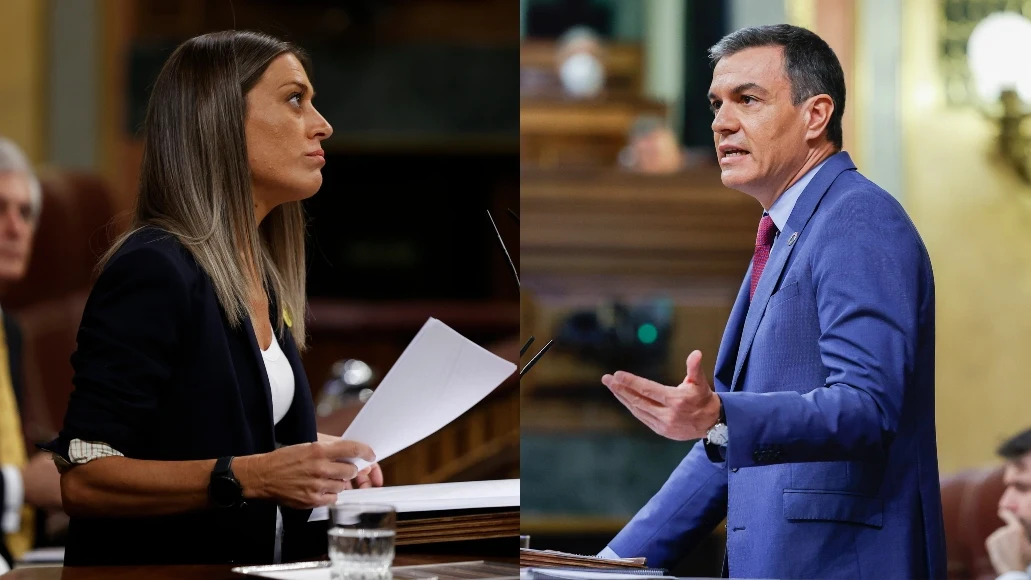 Míriam Nogueras y Pedro Sánchez en el Debate de estado de la nación