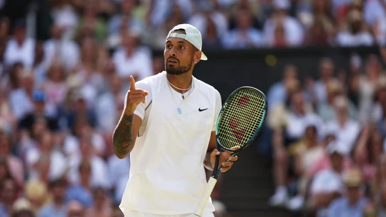 Nick Kyrgios durante un partido de Wimbledon Nick Kyrgios durante un partido de Wimbledon