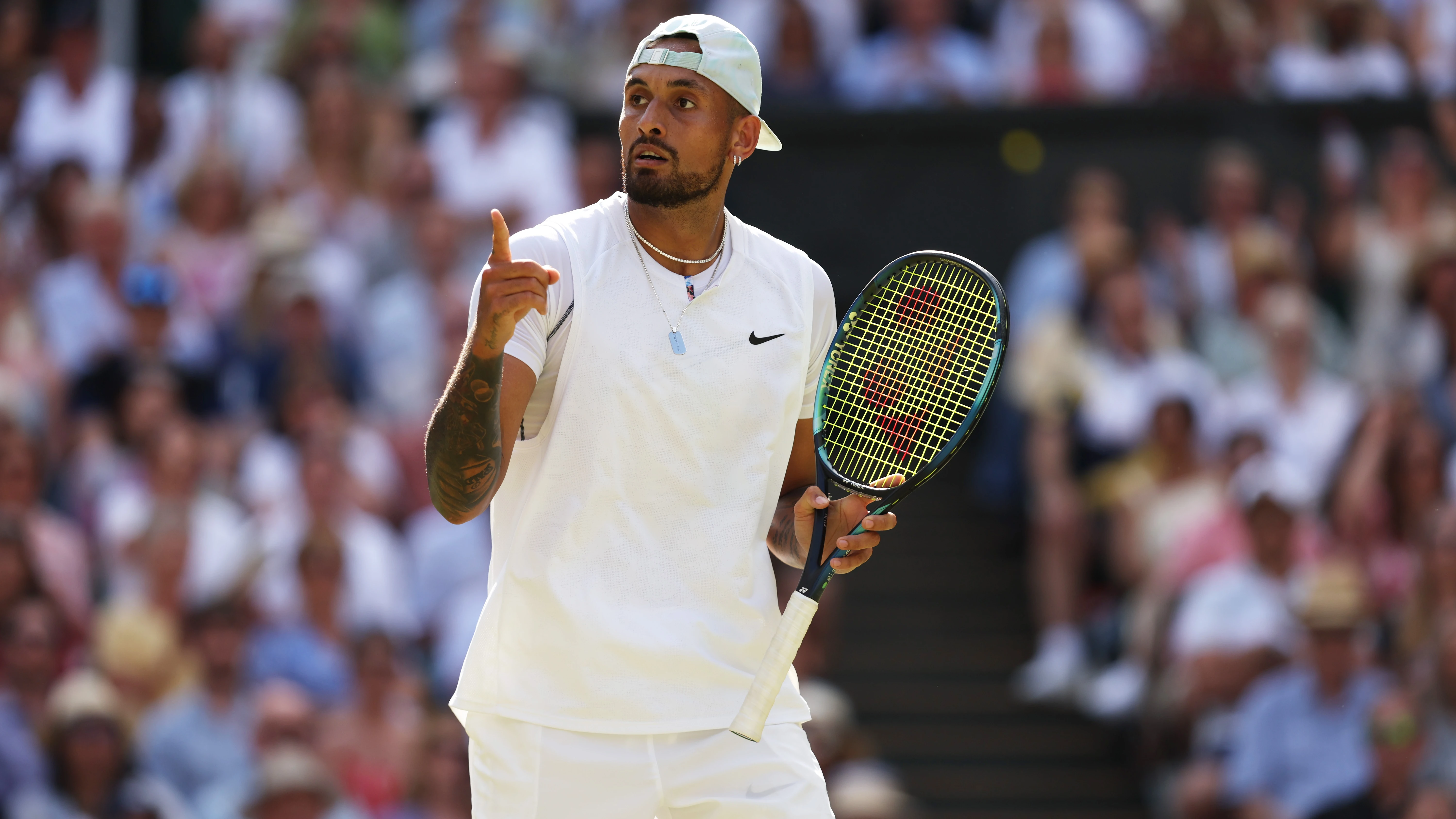 Nick Kyrgios durante un partido de Wimbledon