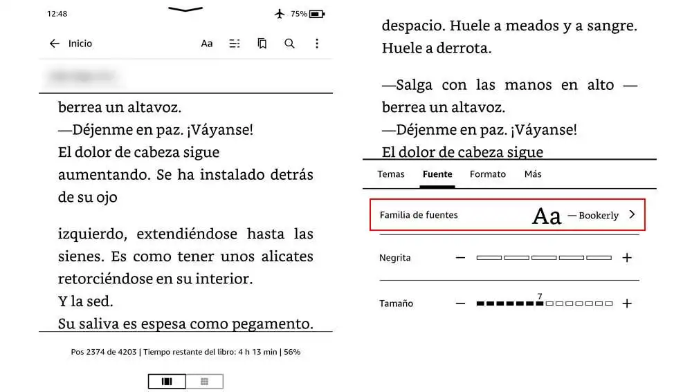 Eligiendo las fuentes instaladas Eligiendo las fuentes instaladas