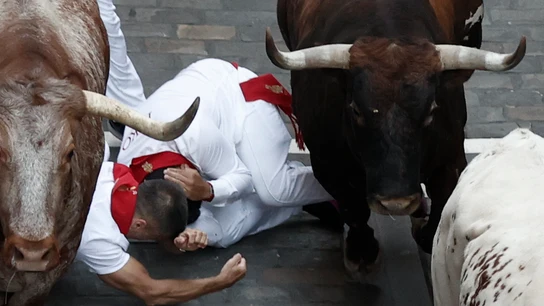 Imagen del octavo encierro de San Fermín 2022 Imagen del octavo encierro de San Fermín 2022