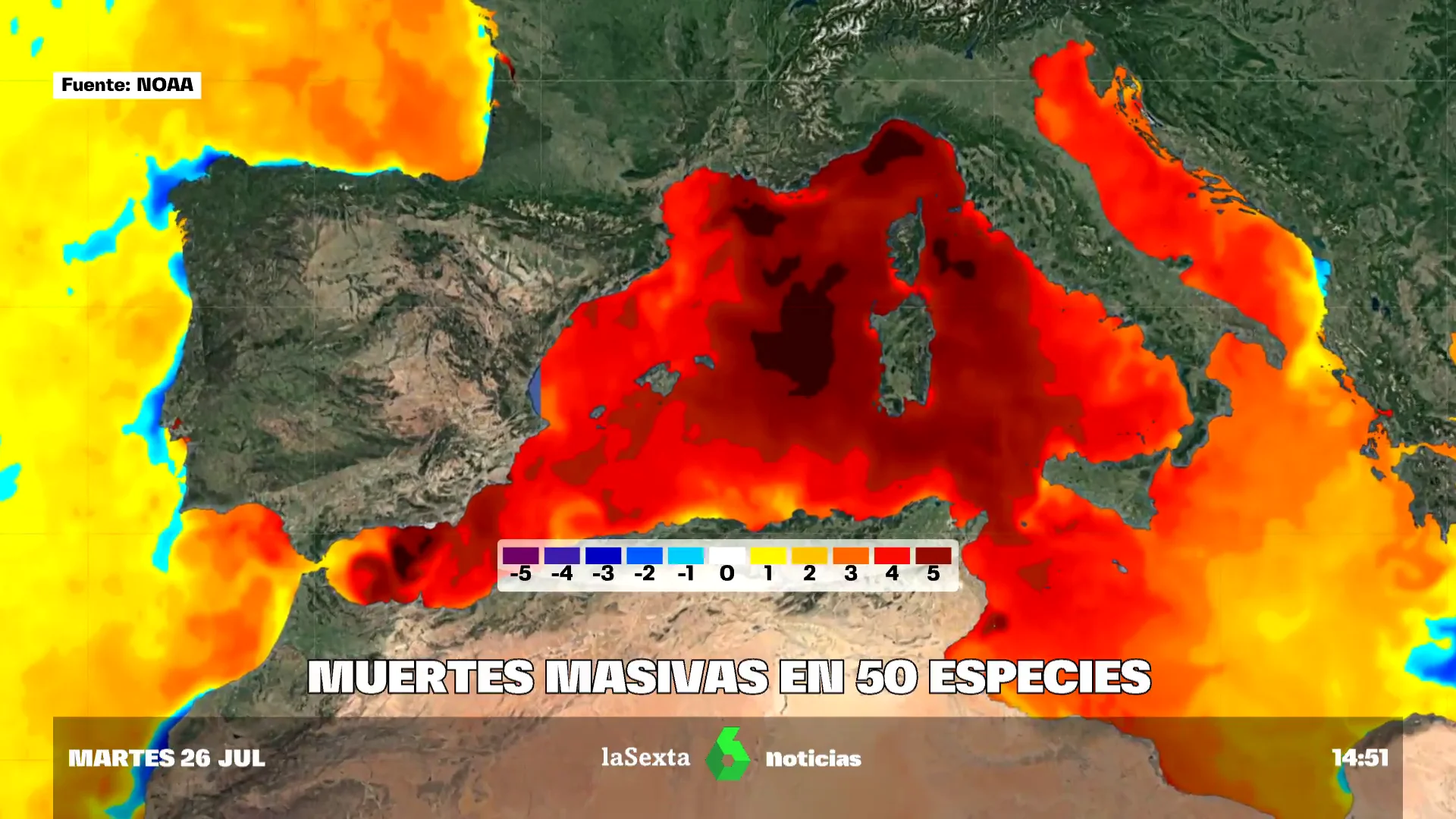 ola de calor en el mar