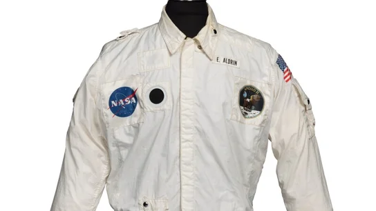 La chaqueta de Buzz Aldrin durante la misión de llegar a la Lula La chaqueta de Buzz Aldrin durante la misión de llegar a la Lula