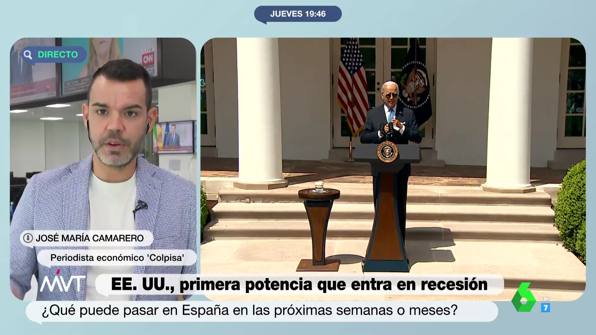 José María Camarero alerta sobre los efectos de la recesión en EEUU: "Lo peor puede llegar aquí"