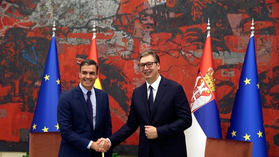 Pedro Sánchez y el presidente de Serbia Pedro Sánchez y el presidente de Serbia