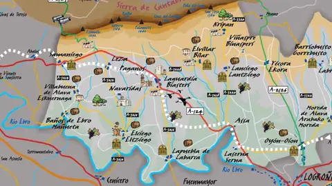 Mapa del Camino de Santiago en Rioja Alavesa Mapa del Camino de Santiago en Rioja Alavesa