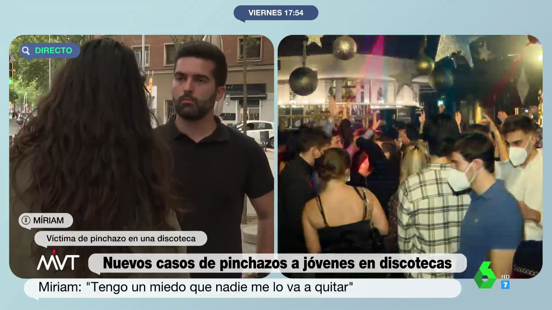 Miriam, víctima de un pinchazo en una discoteca