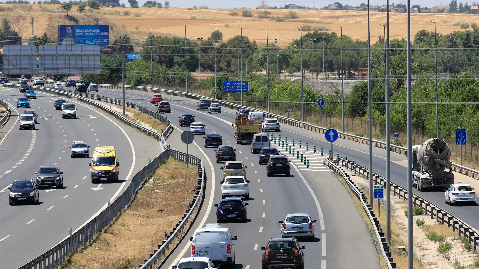 Imagen del tráfico en una de las autovias de la comunidad de Madrid el pasado 1 de julio