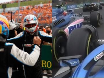 Fernando Alonso y Esteban Ocon durante los GPs de Hungr&iacute;a 2021 y 2022
