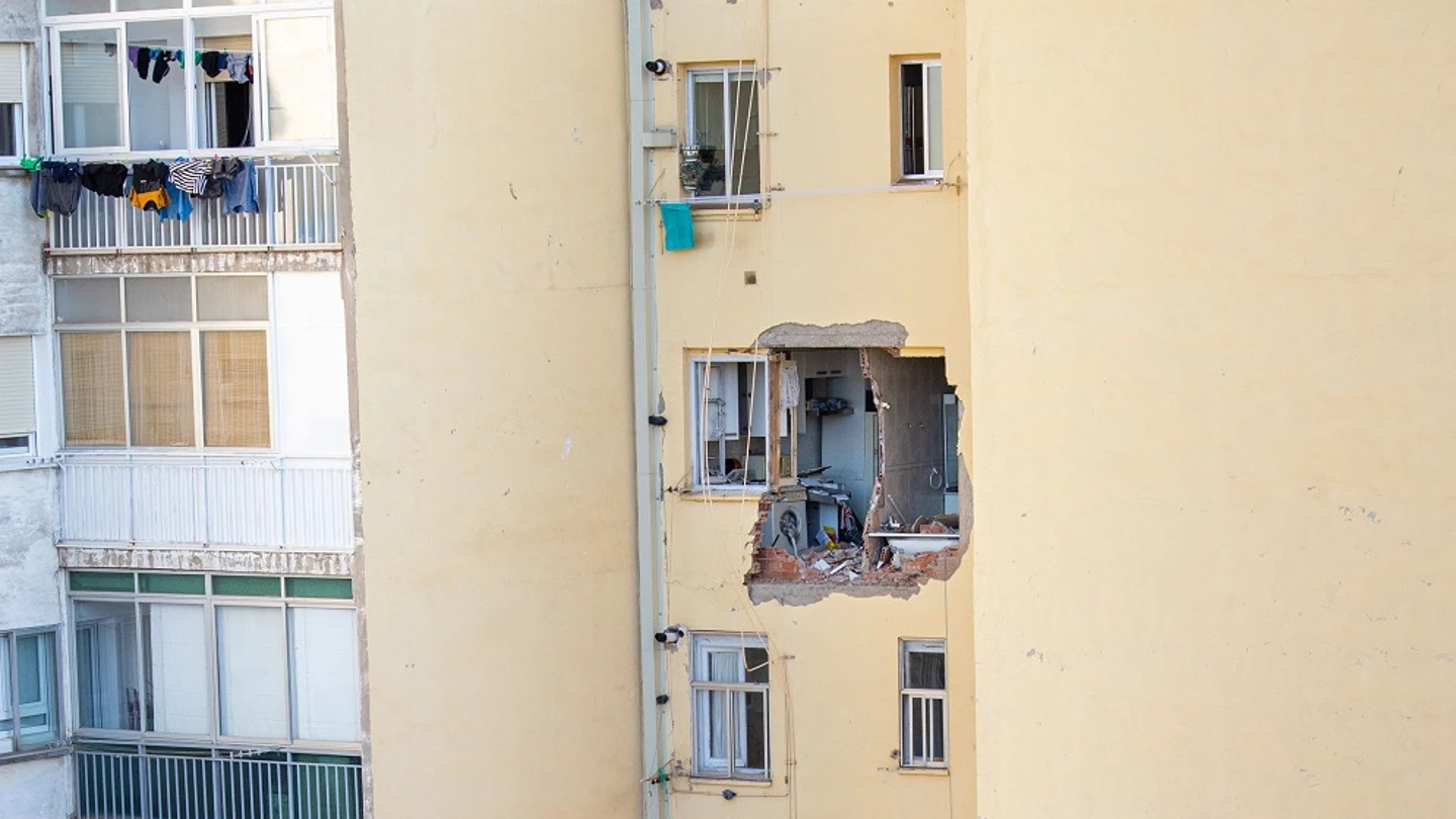 Imagen del edifico que ha sufrido una explosión en Logroño Imagen del edifico que ha sufrido una explosión en Logroño