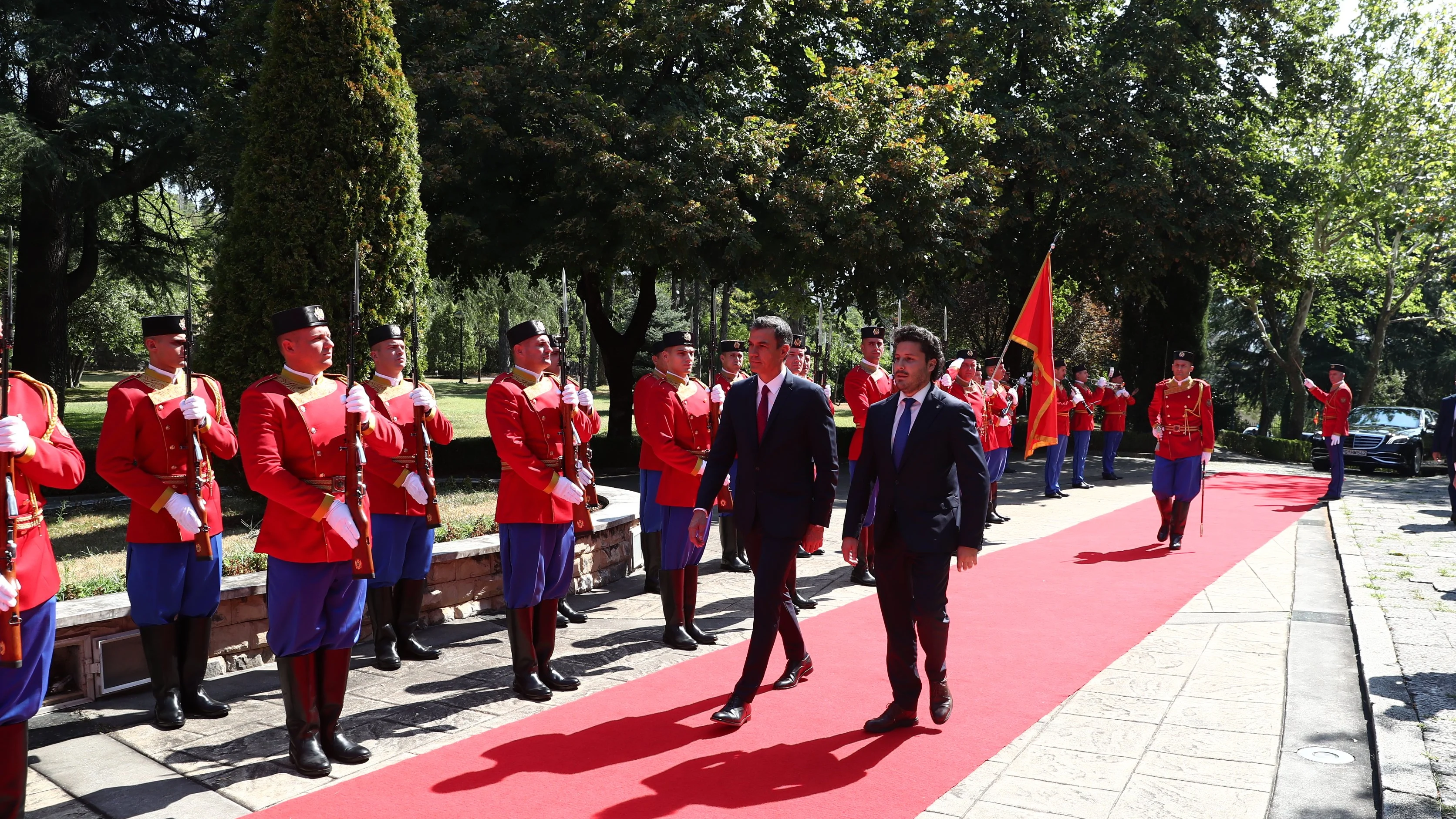 Pedro Sánchez, durante su visita a Montenegro