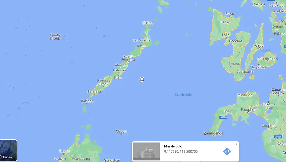 Vista de la isla de Palawan, en Filipinas