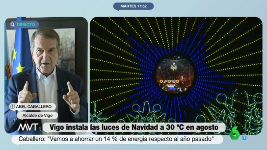 Abel Caballero defiende sus luces de Navidad: "Vamos a ahorrar un 14%, el doble de lo que pide el Gobierno" Abel Caballero defiende sus luces de Navidad: "Vamos a ahorrar un 14%, el doble de lo que pide el Gobierno"