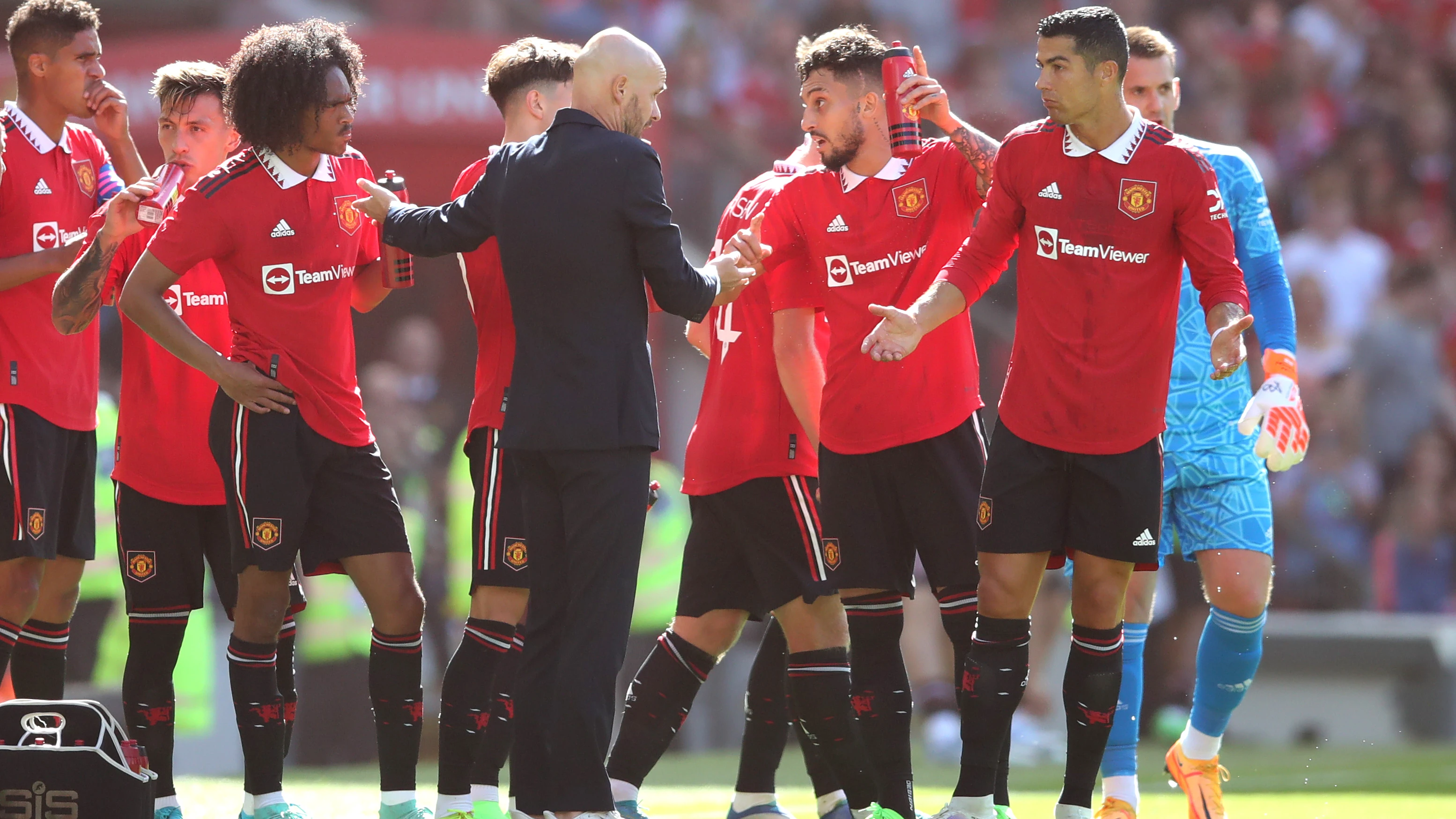 Ten Hag y Cristiano Ronaldo