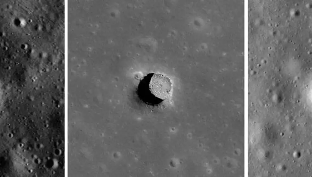 Pozos en la superficie de la Luna