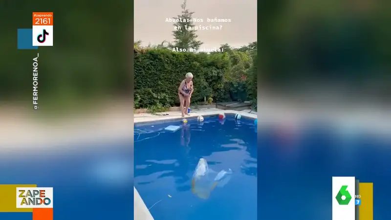 Una abuela se da un planchazo al tirarse de cabeza a la piscina