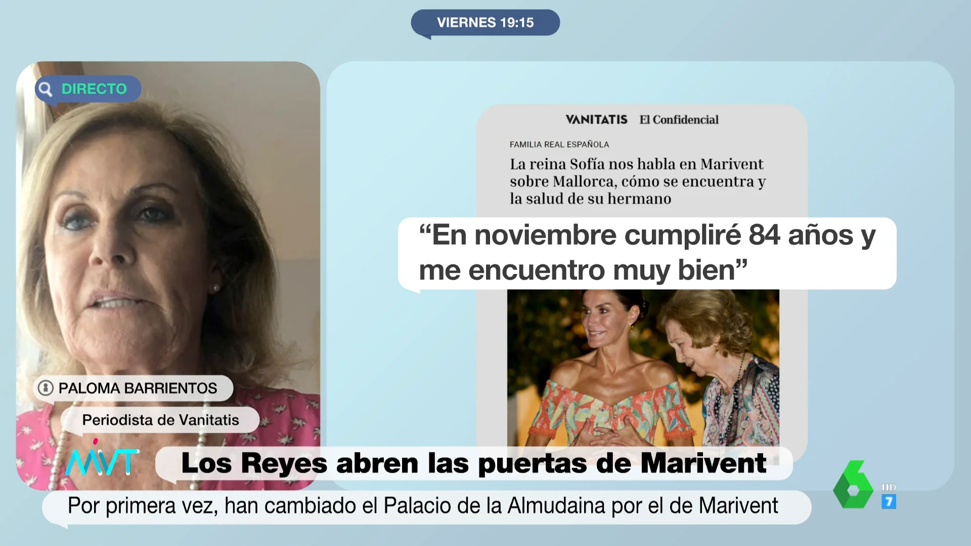 Paloma Barrientos desvela el motivo familiar por el que la reina Sofía está "preocupada y triste"