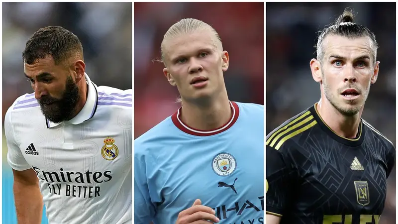 Benzema, Haaland y Bale, con el Real Madrid, el Manchester City y el LAFC