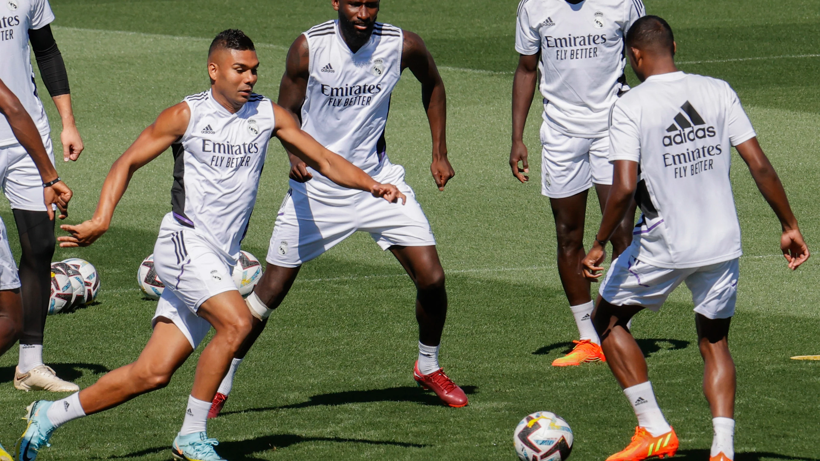 Casemiro en el entrenamiento del Real Madrid