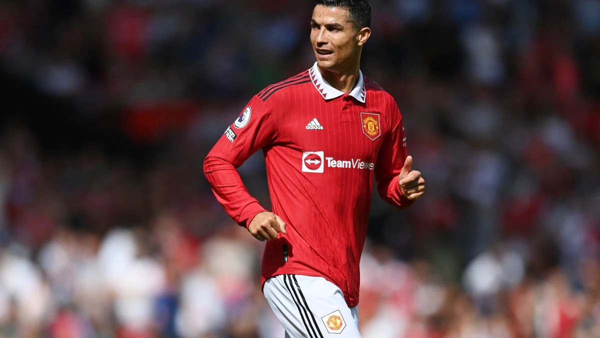 Cristiano Ronaldo en un partido con el Manchester United