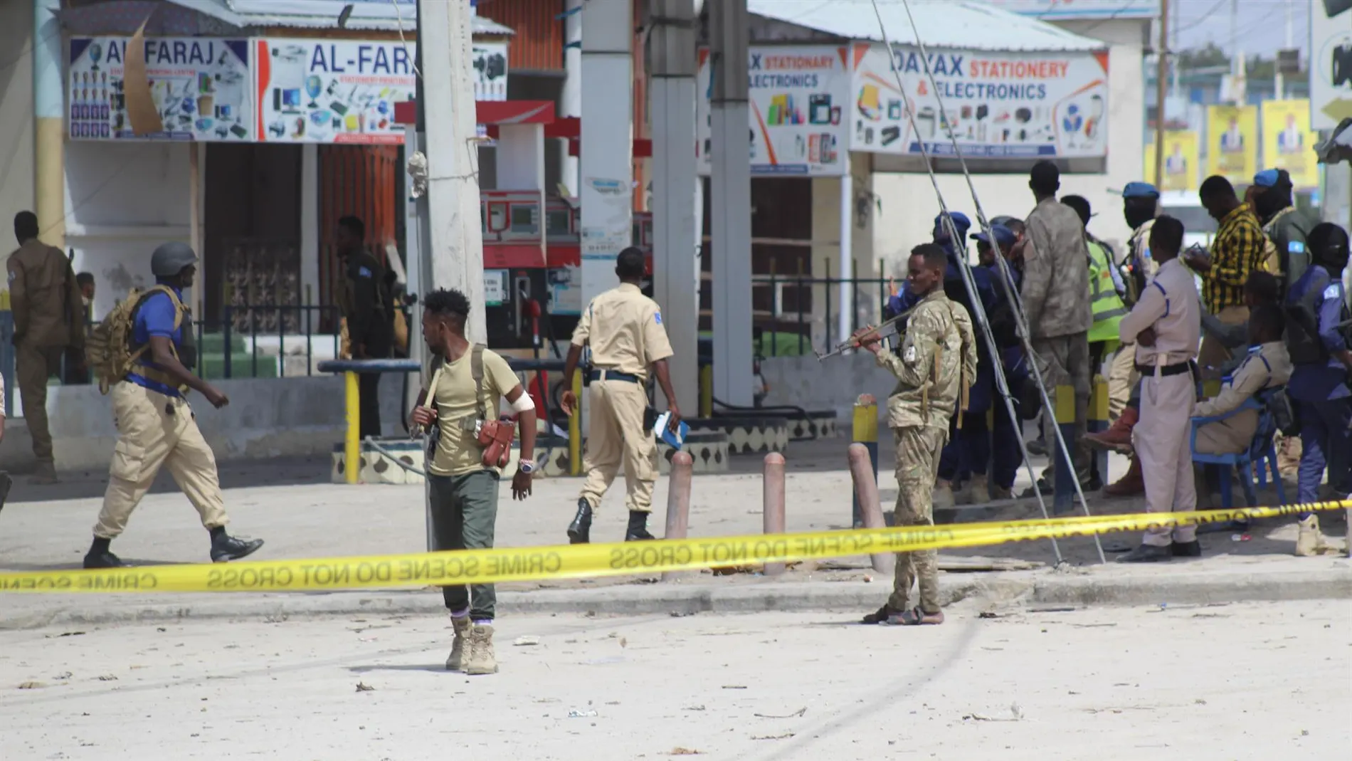 Lugar del atentado, en Mogadiscio 