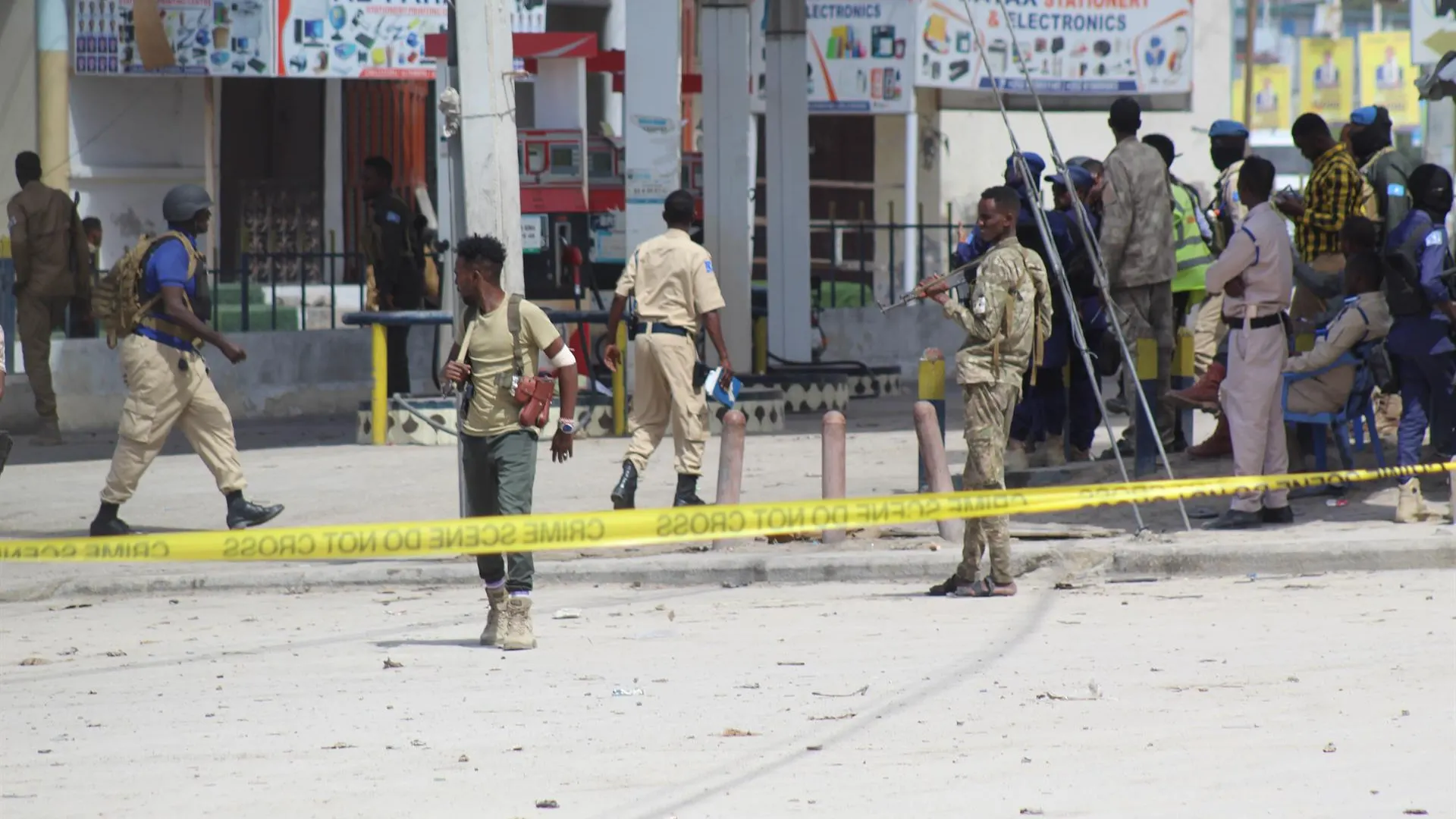 Lugar del atentado, en Mogadiscio 