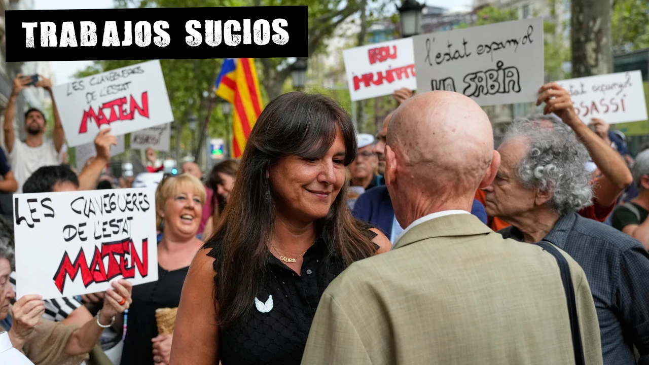 Laura Borràs participa en la protesta "17A, Exigim Responsabilitats" en el quinto aniversario de los atentados de Las Ramblas