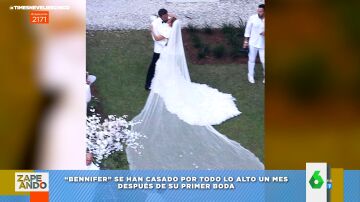 Jennifer López y Ben Affleck se vuelven a casar con una gran fiesta: estas son las fotos de la boda y el espectacular vestido