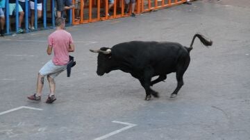Foto de archivo de bous al carrer en Vilafamés.