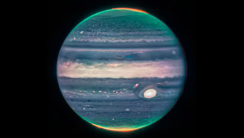 Júpiter visto con el telescopio espacial James Webb