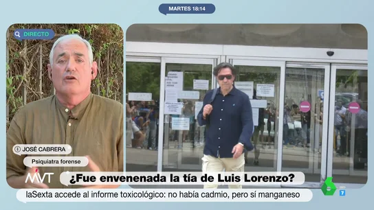 El psiquiatra forense José Cabrera sobre el manganeso encontrado en la casa del actor Luis Lorenzo: "Puede matar perfectamente" El psiquiatra forense José Cabrera sobre el manganeso encontrado en la casa del actor Luis Lorenzo: "Puede matar perfectamente"