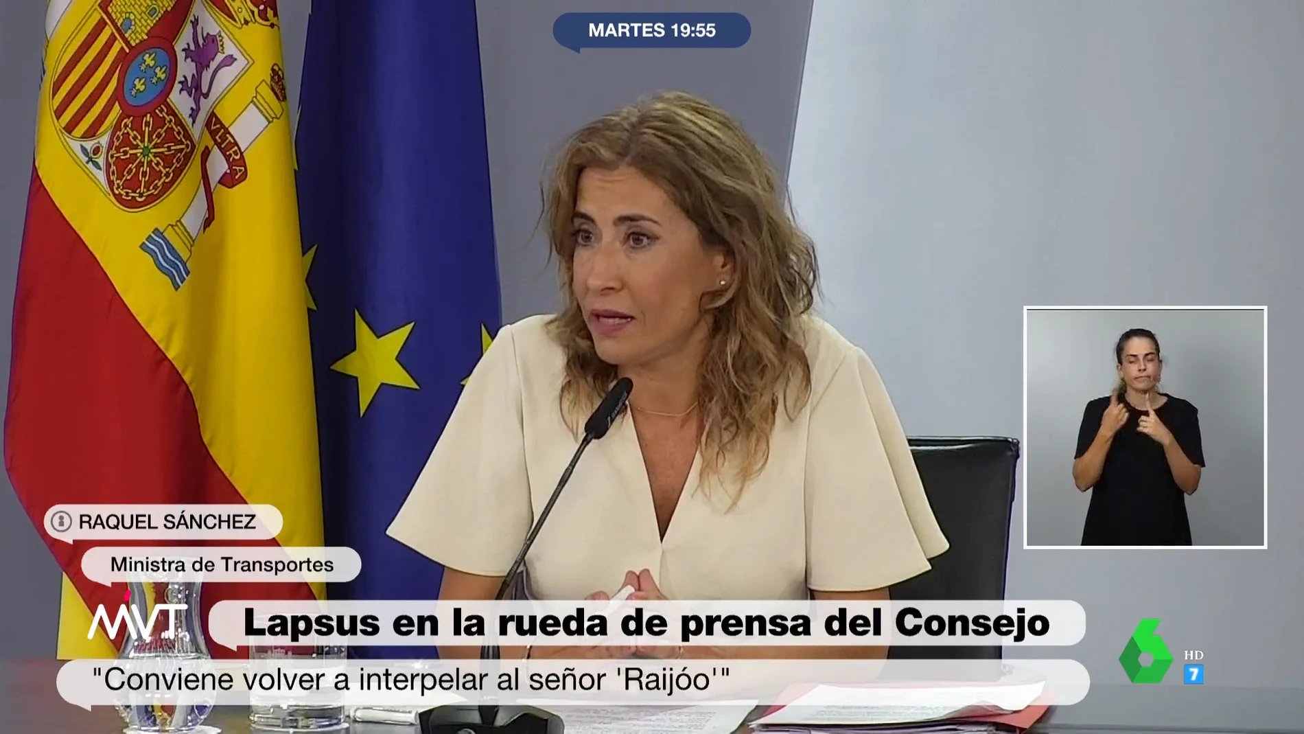 El lapsus de la ministra Raquel Sánchez: así 'rebautiza' a Feijóo