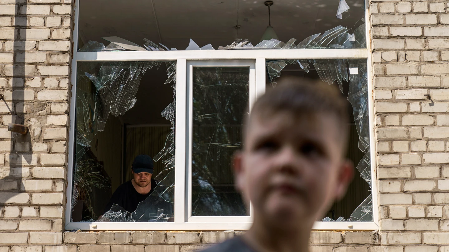 Imagen de un edificio de Kramatorsk tras un bombardeo ruso Imagen de un edificio de Kramatorsk tras un bombardeo ruso