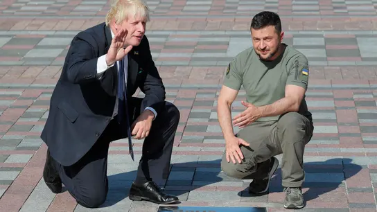 Boris Johnson junto a Volodimir Zelenski Boris Johnson junto a Volodimir Zelenski