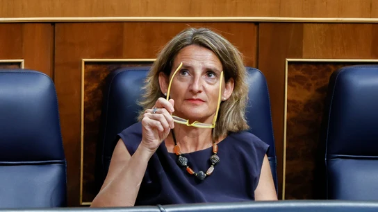 La ministra de Transición Ecológica, Teresa Ribera durante la sesión extraordinaria en el Congreso de los Diputados, que debate la convalidación del real decreto-ley sobre las medidas de ahorro energético entre otras cuestiones. La ministra de Transición Ecológica, Teresa Ribera durante la sesión extraordinaria en el Congreso de los Diputados, que debate la convalidación del real decreto-ley sobre las medidas de ahorro energético entre otras cuestiones.