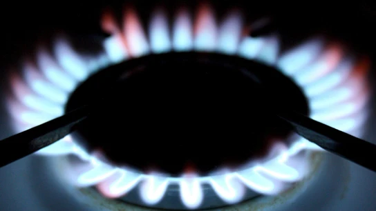 Imagen de archivo de una cocina de gas Imagen de archivo de una cocina de gas