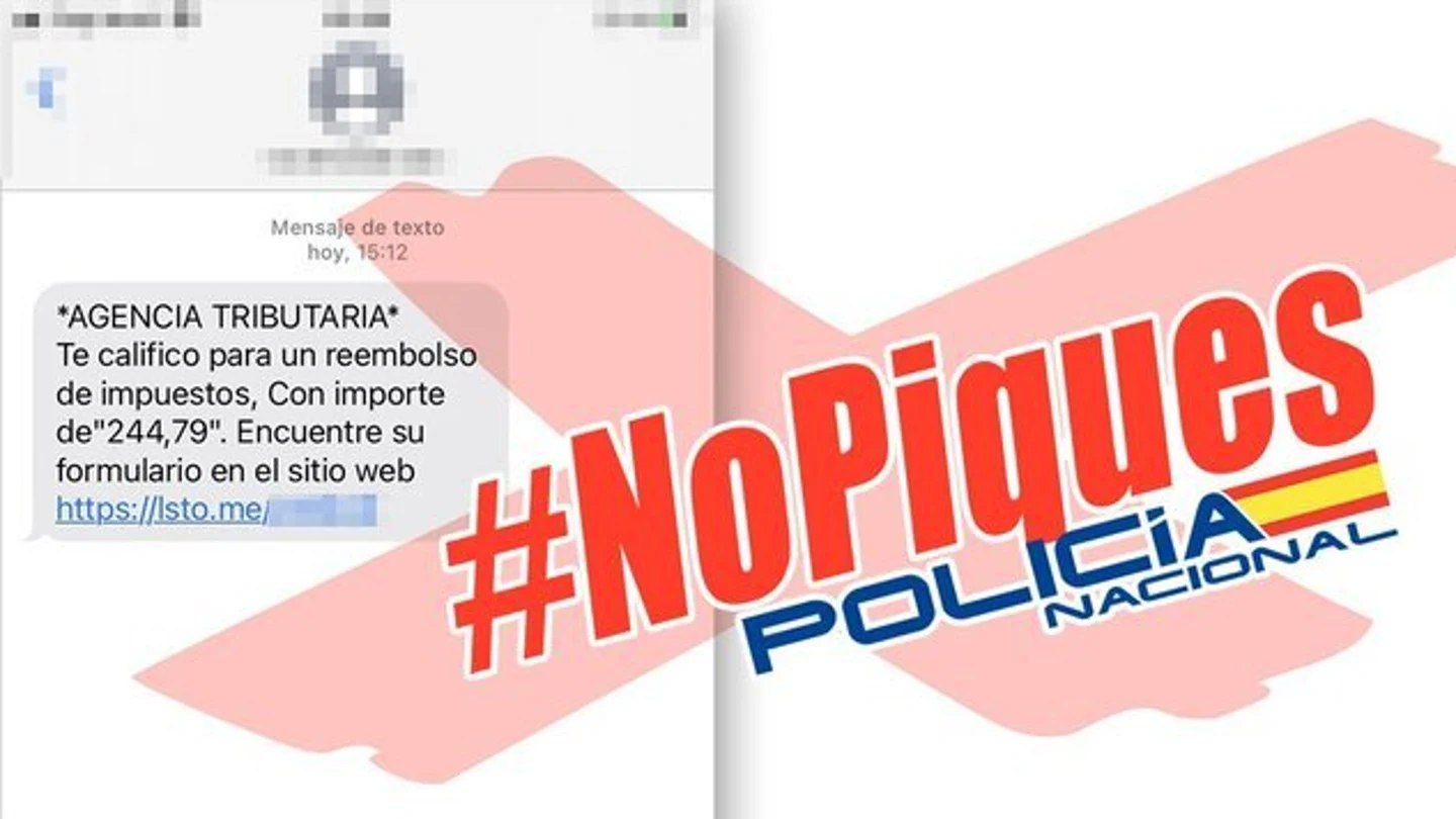 No, la Agencia Tributaria no te va a reembolsar 244,79 euros de impuestos, es otro fraude por SMS y correo No, la Agencia Tributaria no te va a reembolsar 244,79 euros de impuestos, es otro fraude por SMS y correo