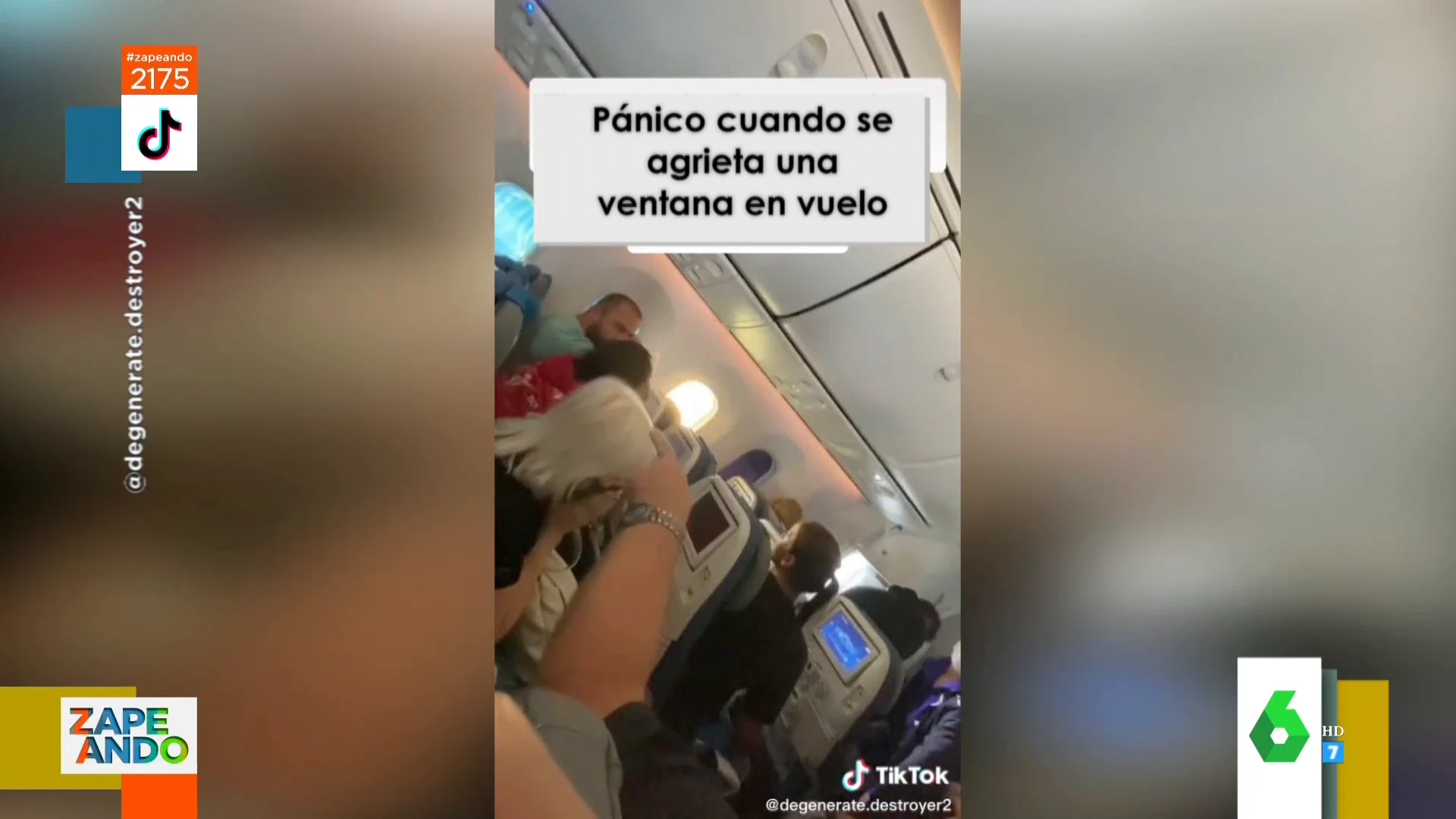 Los gritos de una mujer al ver las grietas de una ventanilla del avión: "¡Ventana rota!, ¡ventana rota!"