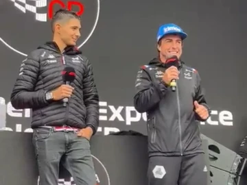 Fernando Alonso y Esteban Ocon durante el evento Fernando Alonso y Esteban Ocon durante el evento