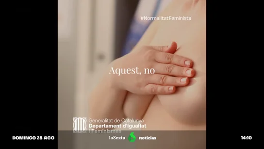 Imagen de un pecho tapado en una campaña de la Generalitat Imagen de un pecho tapado en una campaña de la Generalitat