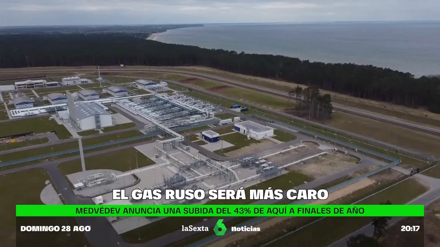 Dmitri Medvédev pronostica un precio de 5.000 euros por cada mil metros cúbicos de gas para finales de año Dmitri Medvédev pronostica un precio de 5.000 euros por cada mil metros cúbicos de gas para finales de año