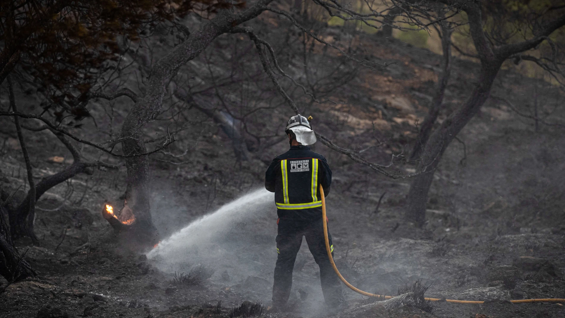 Imagen de un bombero del consorcio contra incendios de la Región de Murcia