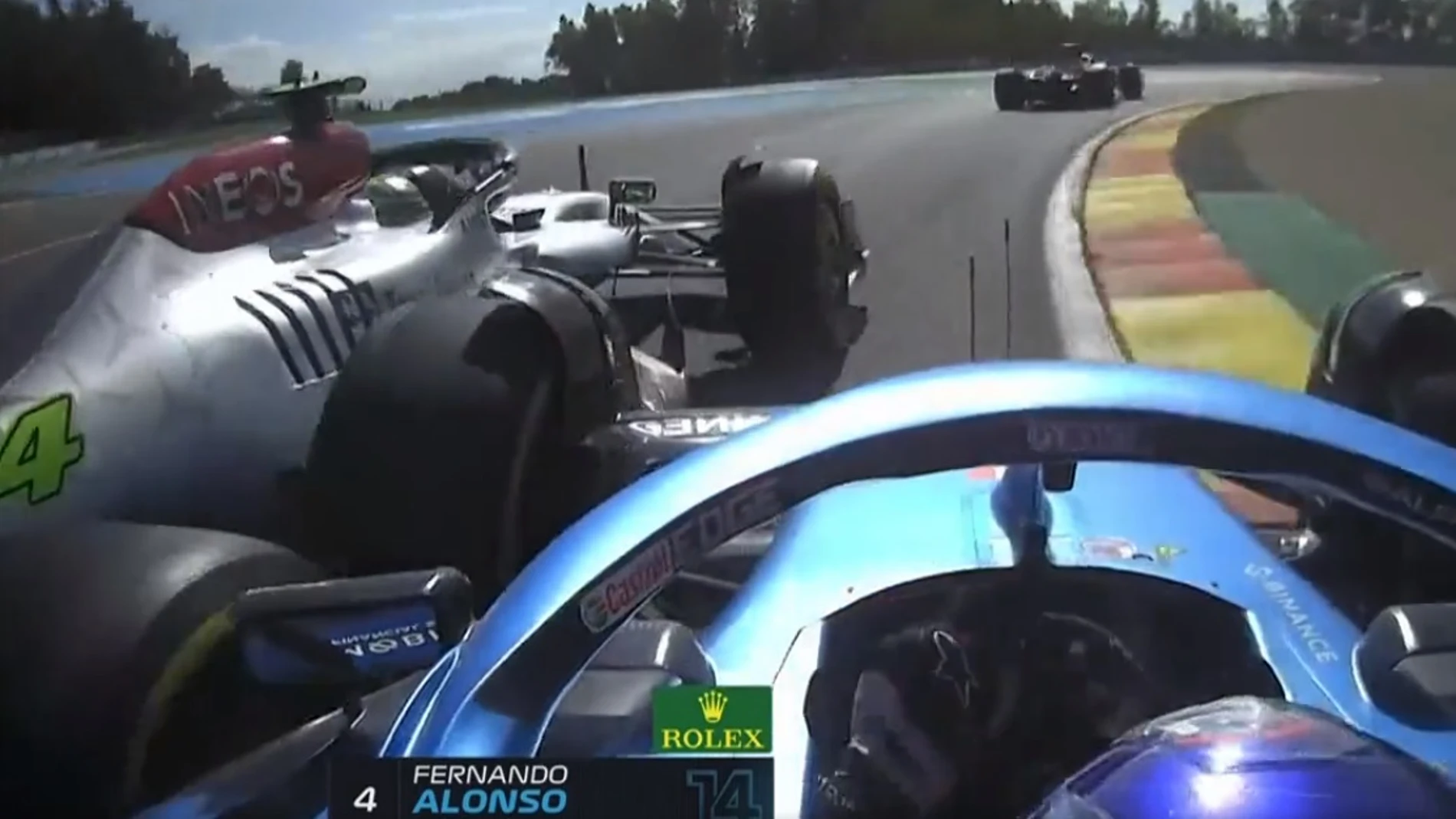 El choque de Hamilton con Fernando Alonso