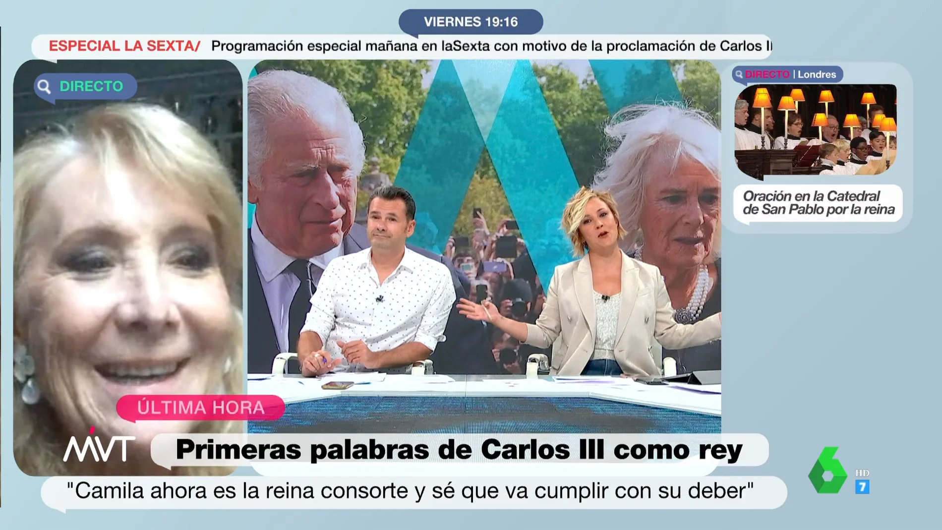 La reacción de Esperanza Aguirre al ser preguntada por la dimisión de Toni Cantó que "sorprende" a Cristina Pardo